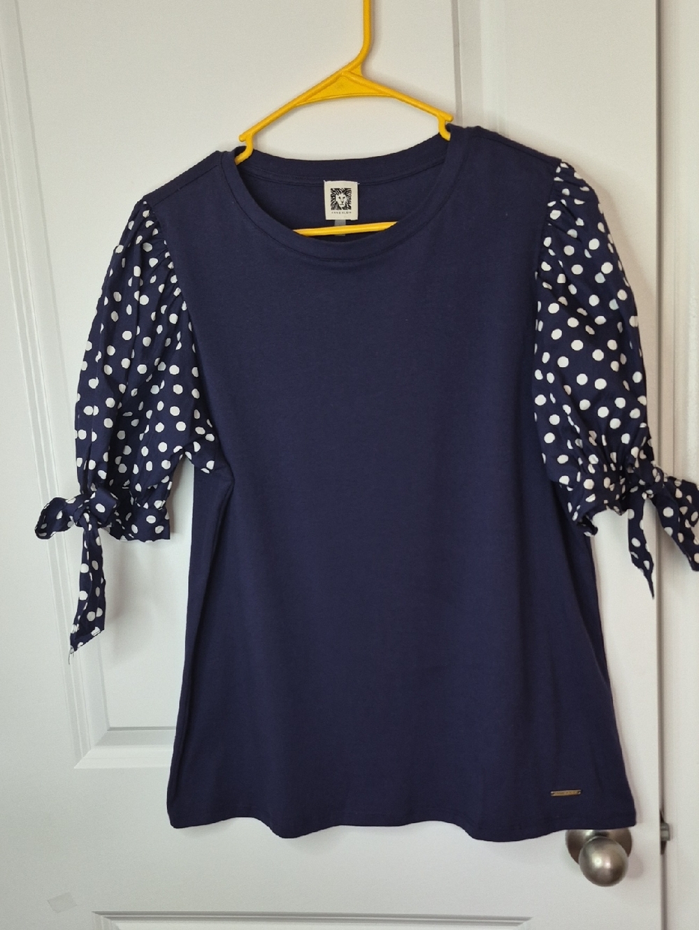 Anne Klein Women's Navy Crewneck Top Size L